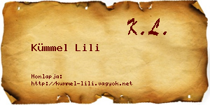 Kümmel Lili névjegykártya