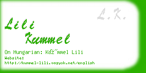 lili kummel business card